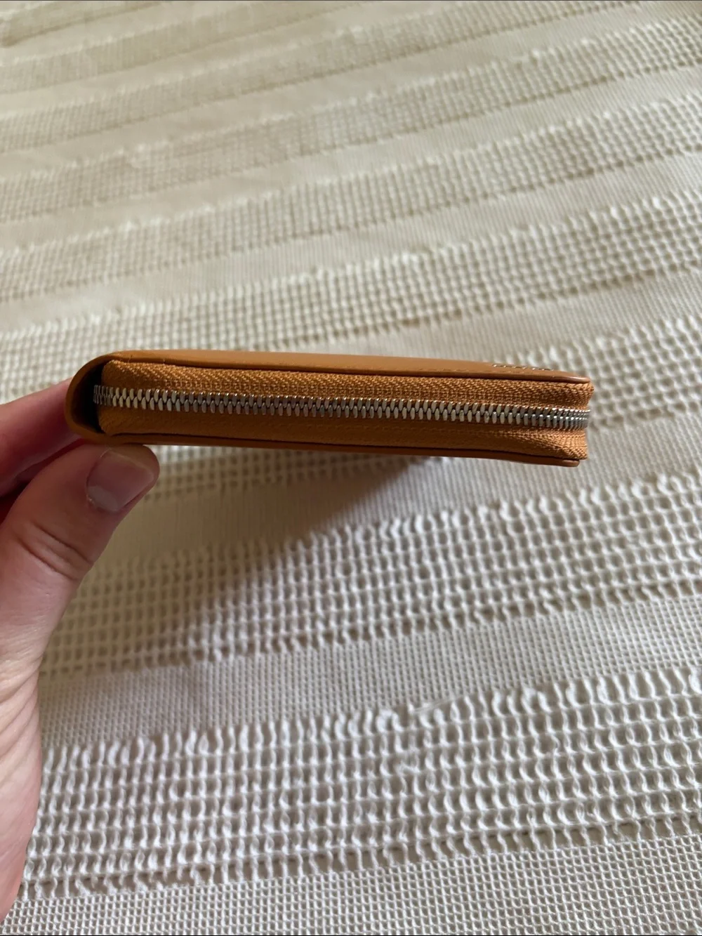 Away Men’s Cognac Leather Zip Travel Wallet